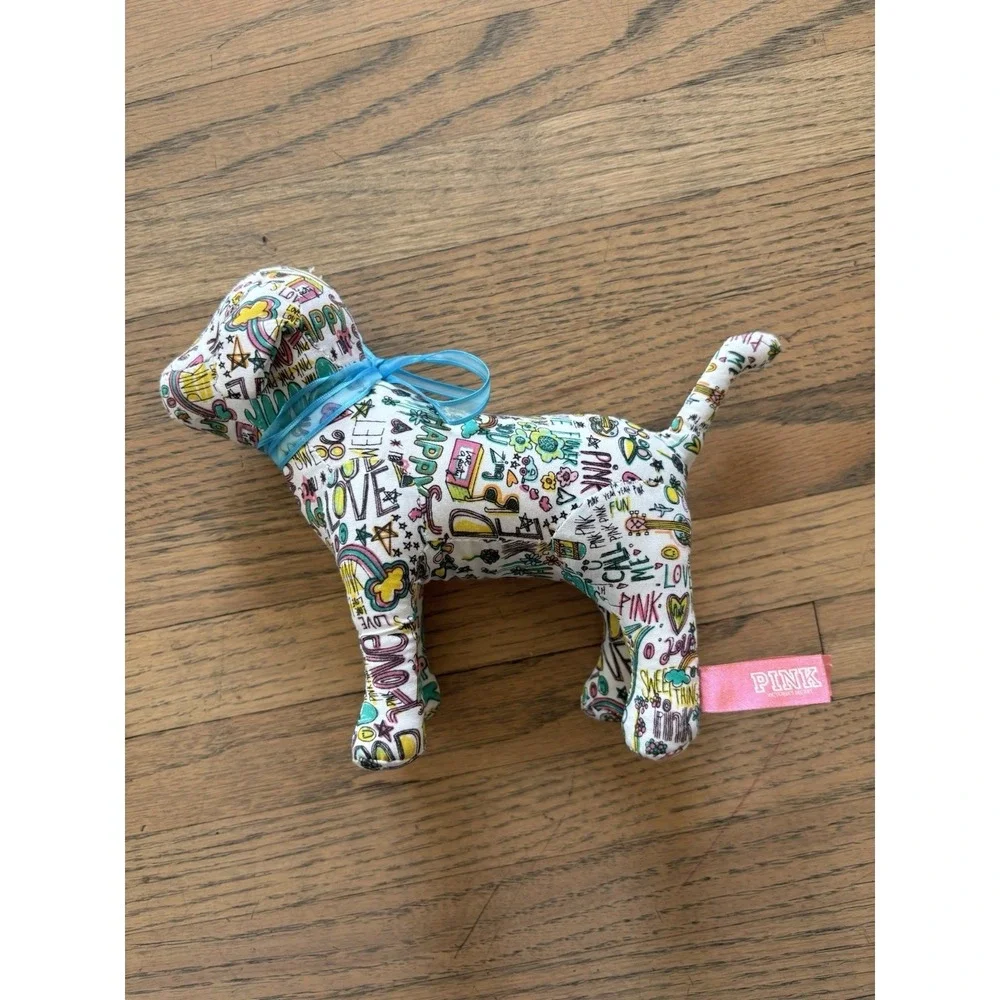 PINK Victoria's Secret‎ Stuffed Graffiti Dog - Picture 2 of 4